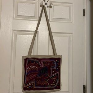 Native Tribal Indigenous Handbag Shoulder Bag Quilted Hand Stitched Detailing